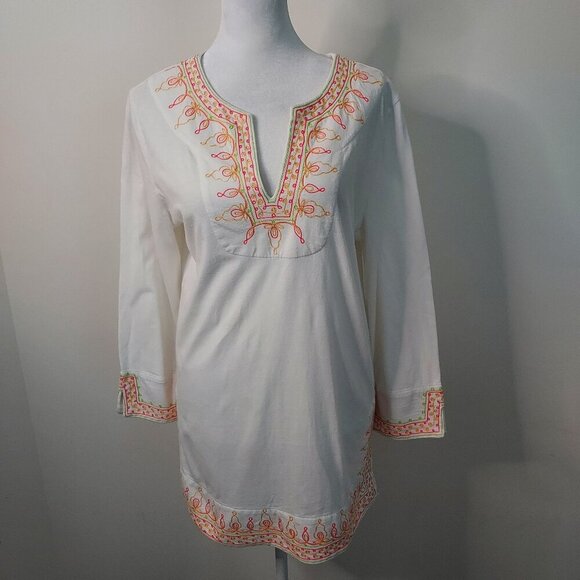 Lilly Pulitzer Tops - Lilly Pultizer Embroidered Tunic Top Size Lg